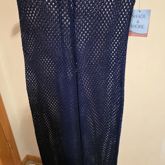 Shade & Shore Navy Crochet Maxi Cover-Up - Picture 1 of 4